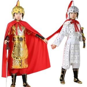 儿童盔甲cosplay表演古装演出服花木兰岳飞将军满江红成人铠甲金