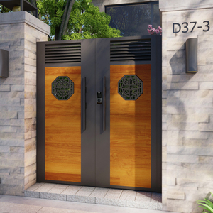 铁艺庭院门中式木门别墅花园门单双开实木门家用入户门农村院子门