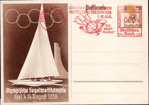 奥运会封片1936年德国奥运会主办邮资机盖样戳片