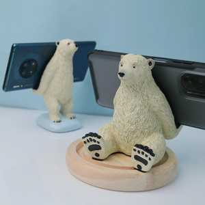 北极熊手机支架可爱创意桌面摆件办公室装饰品手表充电支撑架礼物