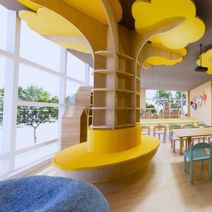 幼儿园大厅区角环创大树落地摆件大型绘本馆早教机构软装树形书架
