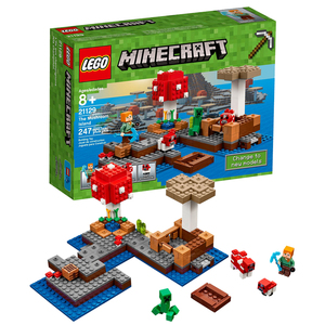 lego乐高我的世界系列21129蘑菇岛爬行者艾莉克斯冒险岛拼装积木