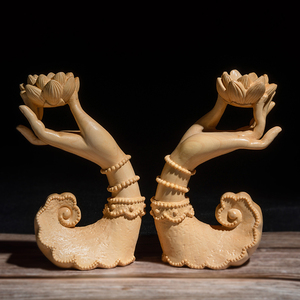 黄杨木雕实木雕刻佛手摆件茶道禅艺摆件家居饰品工艺品