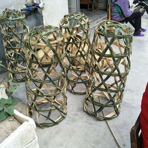 同款货源jingchao960淘宝竹编猪笼仔饼笼 纯手工编织 猪笼仔寓意