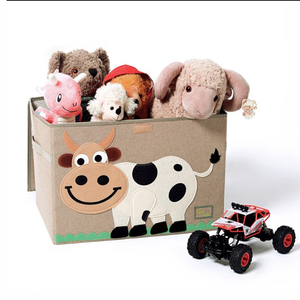 大号儿童玩具整理箱卡通动物收纳盒大玩具箱有盖衣物收纳箱储物箱