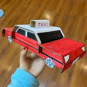 儿童幼儿园手工制作作品半成品立冬环保美工区材料玩具纸盒小汽车