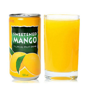 韩国进口饮料饮品 lotte乐天芒果汁饮料听装180ml