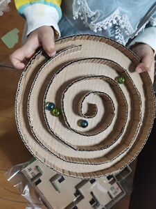 幼儿园 手工diy 自制教具益智教玩具 玻璃走珠 棋盘迷宫1人付款7