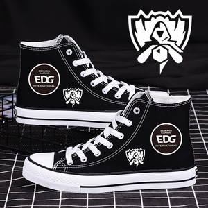 s11英雄联盟edg周边lol应援鞋子男edg周边帆布鞋休闲百搭男女学生