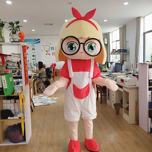 卡通人穿可脱表演黄发女孩可爱乖乖女毛绒公仔动漫女生人偶服装衣