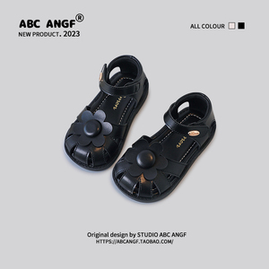 ABC ANGF官网夏季新款韩版女童时尚凉鞋软底学步小皮鞋宝宝公主鞋