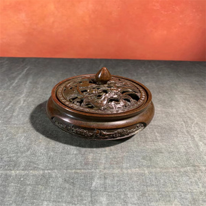 清代全铜雕刻花鸟鸳鸯戏水熏香炉(价格优惠，品种丰富）古董瓷器