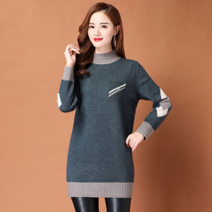 大码女装京东购物商城高端轻奢加绒加厚半高领毛衣女秋冬季针织衫