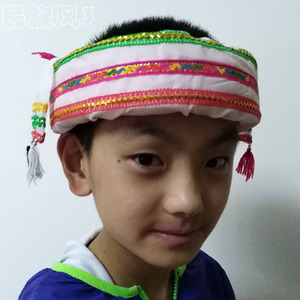 云南大理白族服装帽子男少数民族男士头饰舞蹈演出帽子服饰服帽子