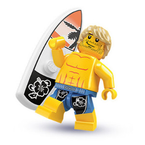 原封lego正品乐高8684人仔抽抽乐第2季#15 冲浪男孩 冲浪板