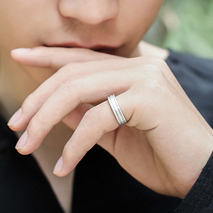 戒指男纯银99足银个性单身贵族尾戒小指开口可调潮男霸气原创设计