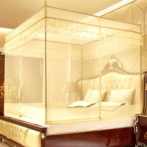 蚊帐防摔蒙古包方顶公主风拉链三开门1.5米1.8m床家用纹账加密厚