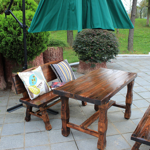 特价室外庭院花园实木桌椅户外木质阳台碳化防腐露台休闲酒吧桌椅