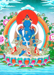 结缘佛像画像八大菩萨金刚手菩萨唐卡挂画像密宗执金刚神相纸塑封