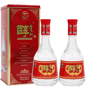 2017年  40度贵州醇  500ml*2  贵州浓香型铁盒粮食婚庆白酒