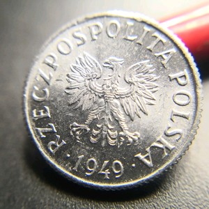 少见早期波兰1格罗希铝币迷你小硬币直径14.6mm 单枚外国硬币钱币