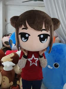 古装丸子头乖乖女孩女侠小姐姐玩偶表演头套道具卡通人偶衣服装饰