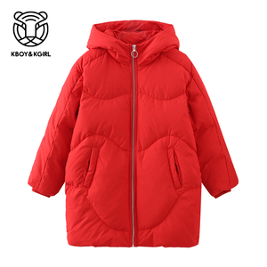 今童王童装女童纯色加厚保暖外套2020冬季新款连帽潮童羽绒服上衣