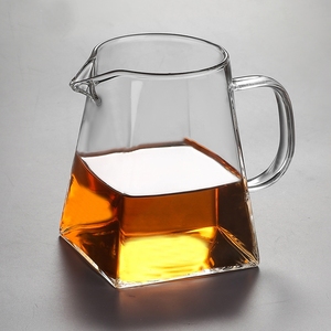 加厚玻璃公道杯茶漏一体茶具分茶器日式倒茶水杯带茶滤四方形公杯