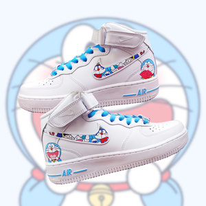 hp手绘定制哆啦a梦联名球鞋代画鞋子diy改色aj情侣涂鸦af1mid改造