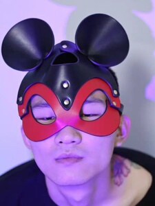 男生黑皮眼罩禁欲成人可爱卡通s运动道具米奇老鼠cos游戏护眼面具