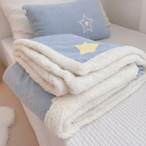 牛奶羊羔绒毛毯夏季儿童小毯子床上用法兰珊瑚绒毯午睡毯空调盖毯