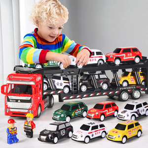 合金大卡车模型儿童玩具车男孩半挂拖车平板重型运输货车仿真汽车