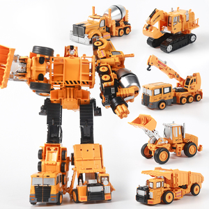 男孩合金版变形玩具工程车汽车人金刚大力神儿童组合体机器人模型