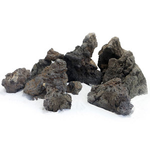 黑熔岩石火山造景石 天然鱼缸造景布景 适合苏虾缸造景