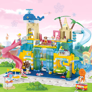 快乐女孩积高拼装积木童话公主城堡梦幻水上乐园儿童益智玩具礼物