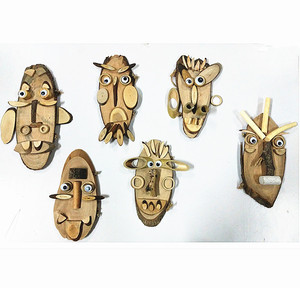 tb63063638淘宝天然钥匙扣挂饰木片手工绘画原木片文艺复古钥匙链