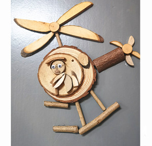 木片树枝创意diy贴画材料包太空海洋主题幼儿园木工儿童手工制作