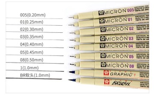 日本樱花牌针管笔防水勾线笔漫画描边笔设计绘图笔线描画笔黑色