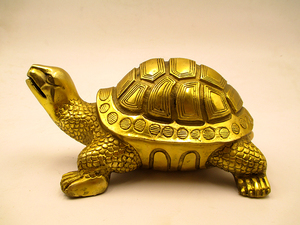 纯铜龟摆件镇宅招财铜乌龟巴西龟王八工艺品家居卧室风水装饰摆设