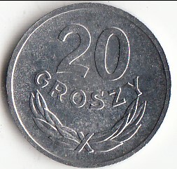 欧洲 波兰20格罗希 硬币 年份随机 y#a47 外国钱币 收藏