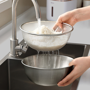 304不锈钢淘米神器家用厨房洗水果双层洗菜盆沥水篮洗米筛淘米盆