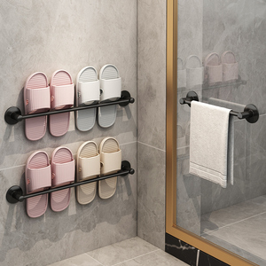 浴室拖鞋架壁挂式免打孔卫生间墙壁厕所鞋子沥水架收纳神器置物架