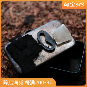 晌午卢恩符文火镰bushcraft户外打火燧石原始生火石便携生火器