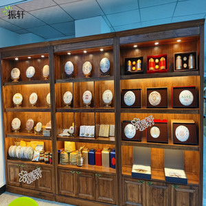 杉木实木欧式展示柜产品柜工艺品展柜茶叶白酒柜复古展柜定做柜台