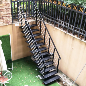室外楼梯直梯阳台楼梯复式楼梯家用防滑板铁踏步阁楼楼梯旋转楼梯