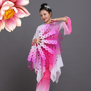 10把包邮朝鲜舞蹈双面扇子跳舞扇秧歌扇纱扇梅花大花扇基督教扇子