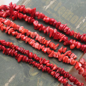 海竹珊瑚不规则碎石红色橘粉有孔颗粒手串项链配件diy首饰品材料