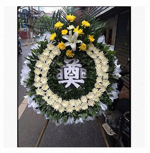 浙江省嘉兴海宁平湖桐乡市白事花圈白菊花篮老人去世丧事殡葬用品