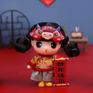 冬己娃娃新年娃娃网红2021新款女孩儿童玩具手办公仔可爱礼物摆件