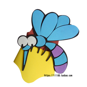 蚊子头饰表演道具苍蝇头套昆虫帽子萤火虫幼儿园学校表演道具